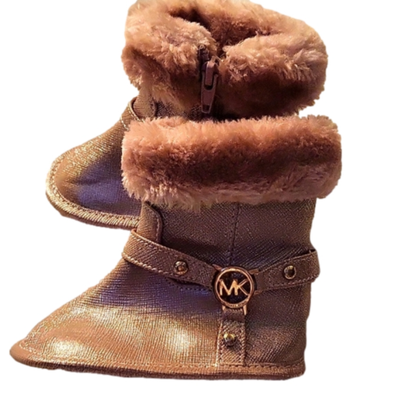 Michael Kors Other - Michael kors infants boots with fur rosegold (size 3 )never worn like new